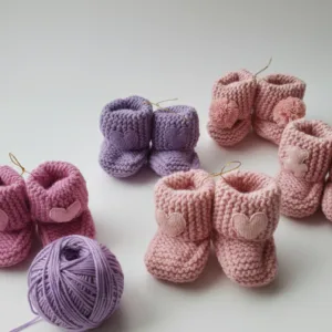 Rožinių atspalvių tapukai kūdikiams – pelenų rožinės, tamsios rožinės ir violetinės spalvos, su mielomis aplikacijomis