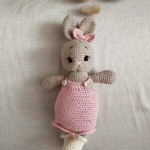 Nerti žaisliukai Kiškučiai - šviesiai rožinės spalvos