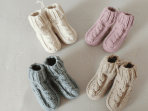 Megztos kojinės kūdikiams – keturios spalvos